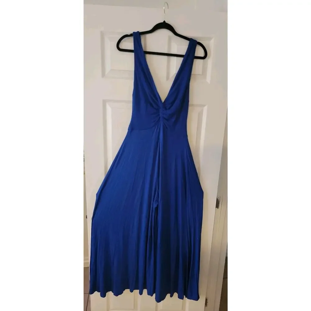 FREE PEOPLE Beach Jumpsuit SZ M Endless Summer Harlow Twist Knot Wide Leg Pant